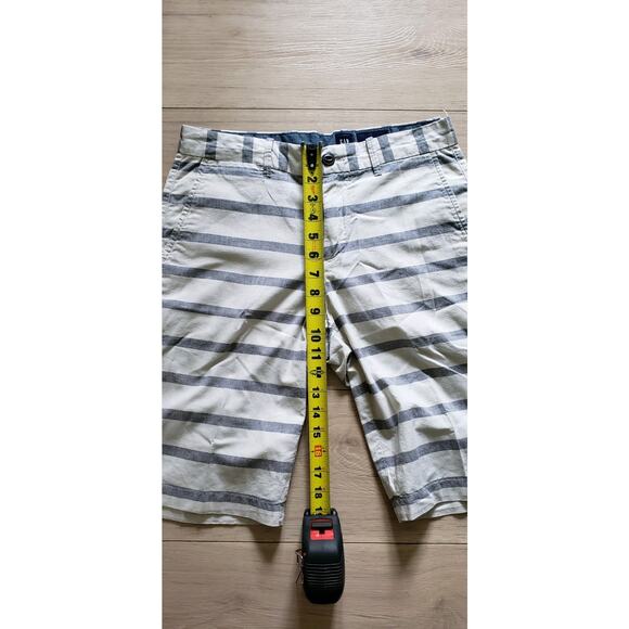 GAP Shorts Lot Mens 29 3pc Stripe Navy Blue Grey Khaki Chino Cotton Summer Set - Picture 6 of 15